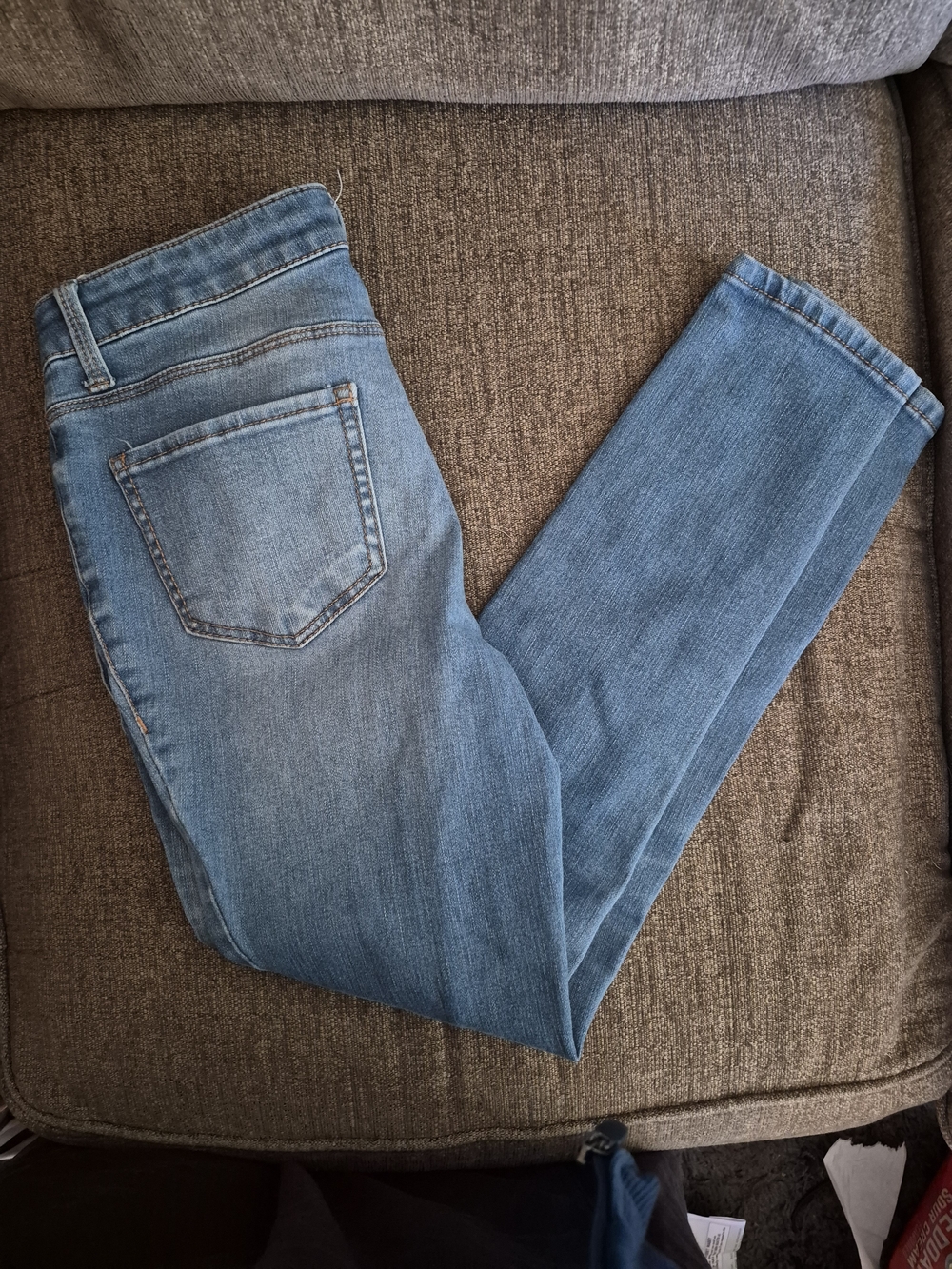 Faded Glory Light Blue Denim Jeans with Contrast Stitching